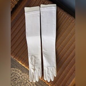 Elegant Satin-Like white long opera gloves w/ Stretch. New